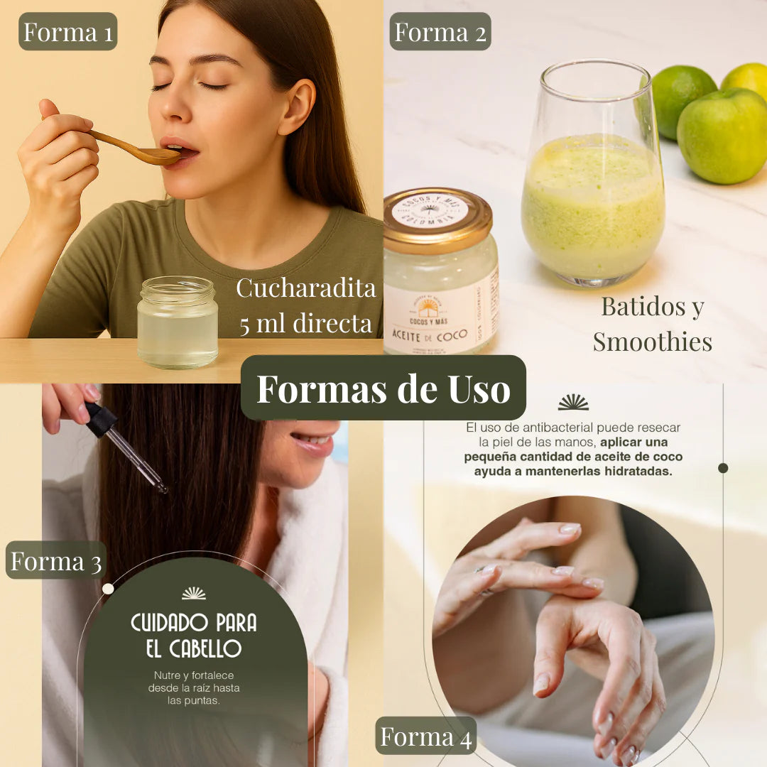 Aceite de Coco 100% Natural – ¡Llévate 1kg + 100ml como obsequio! 🥥✨