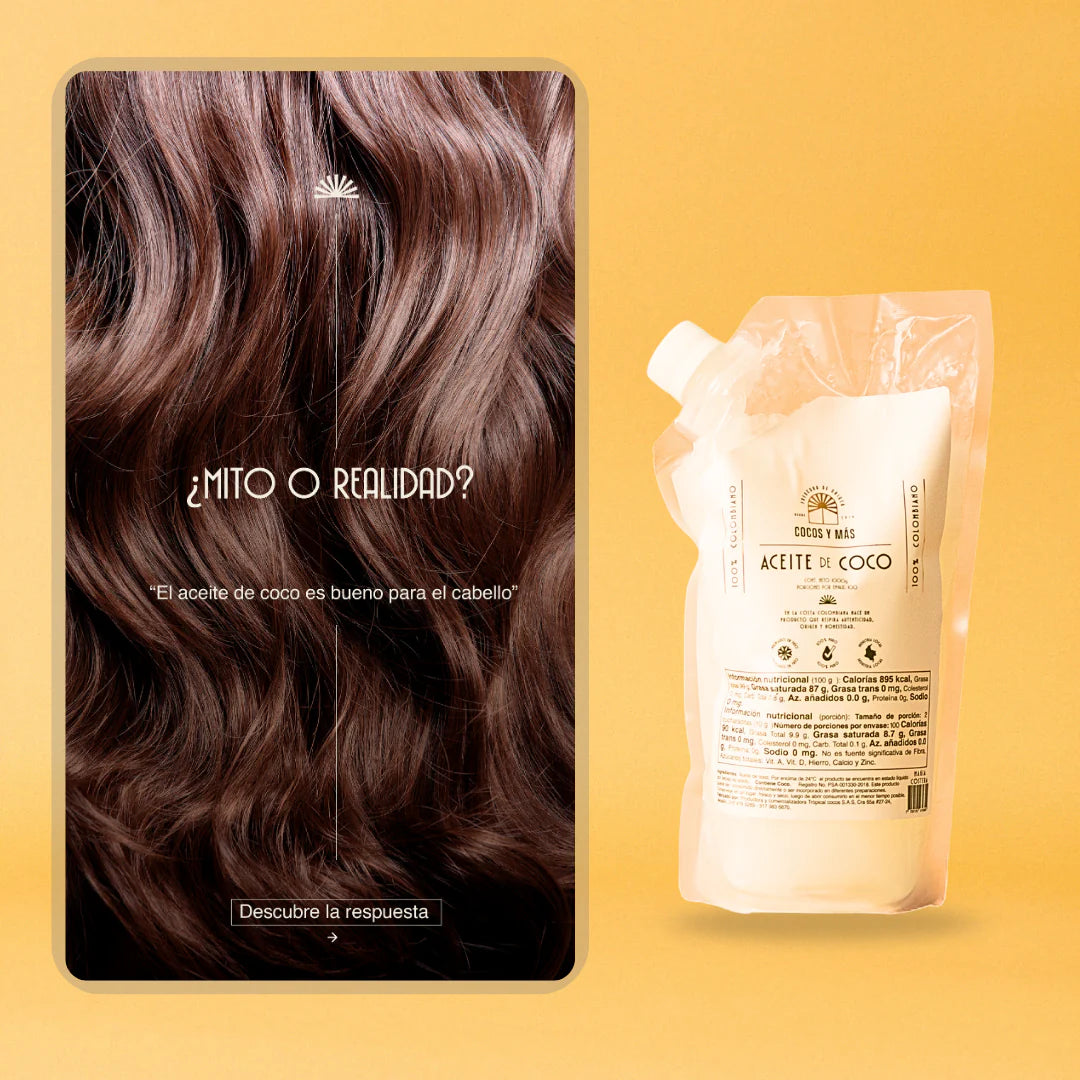 Aceite de Coco 100% Natural – ¡Llévate 1kg + 100ml como obsequio! 🥥✨