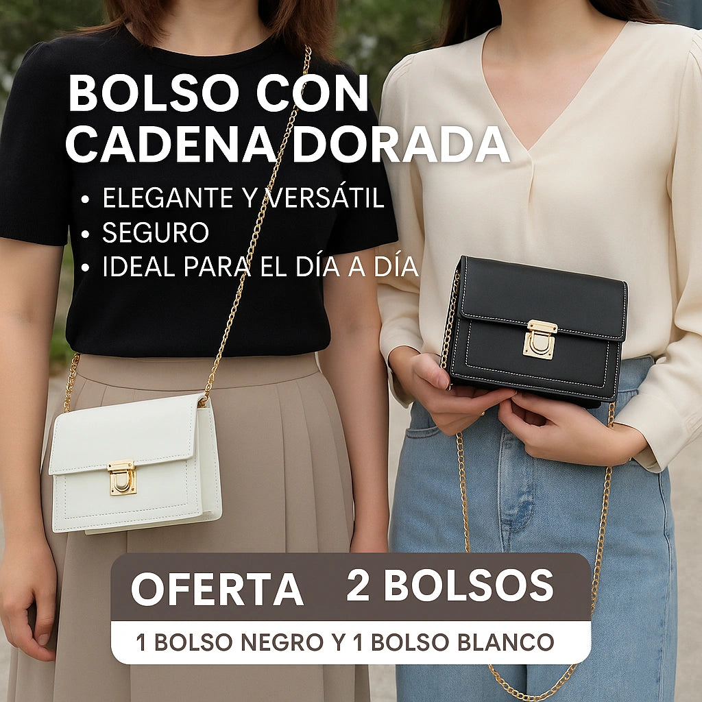 BOLSO CON CADENA DORADA (2 BOLSOS)