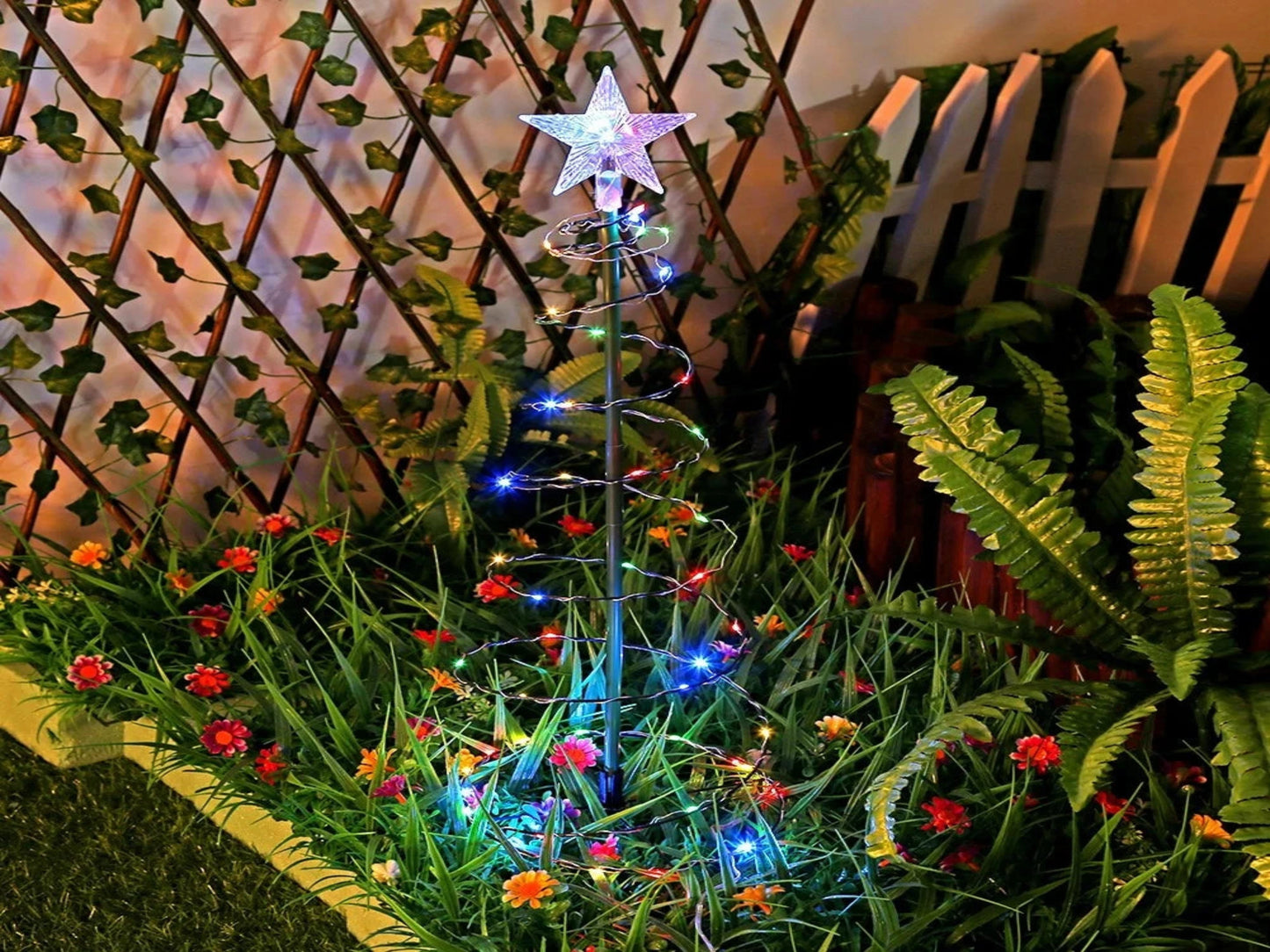LÁMPARA ESPIRAL DE ÁRBOL DE NAVIDAD X 4
