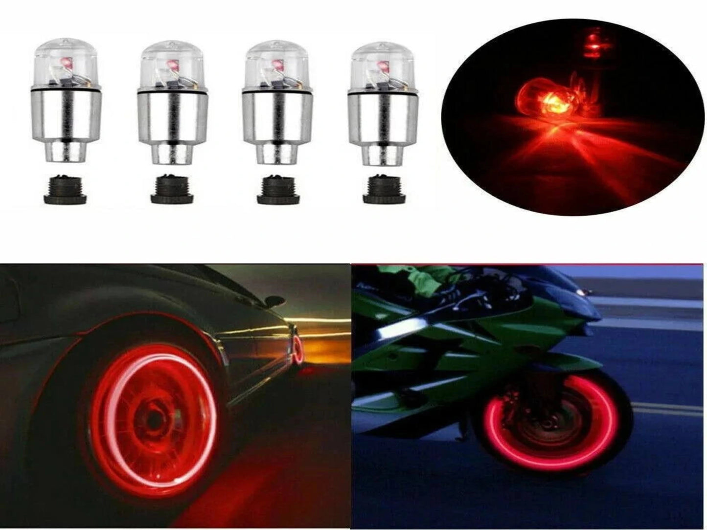 TAPA LED PARA VÁLVULA DE NEUMÁTICO X 4 unidades