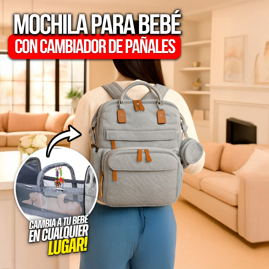 Mochila para bebes con cambiadora para pañales