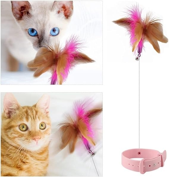 JUGUETE DE COLLAR DE PLUMAS PARA GATO