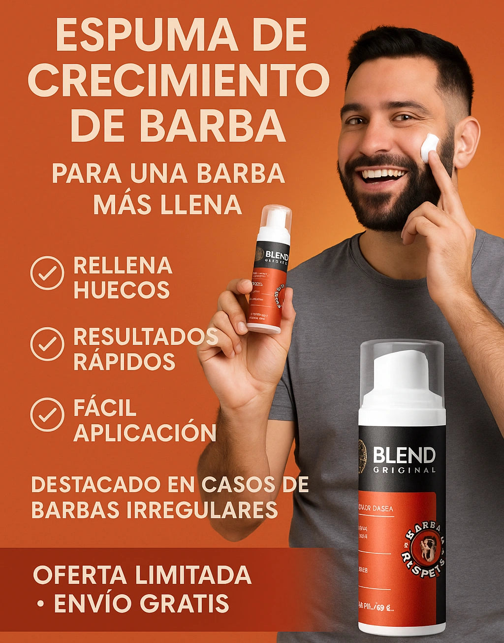 ESPUMA DE CRECIMIENTO DE BARBA (KIT DE 3 UNDS)