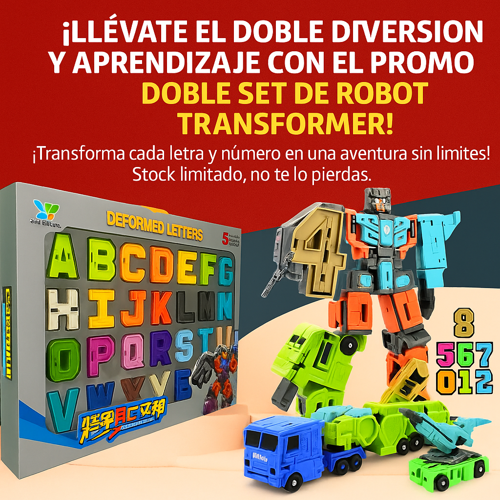 PROMO DOBLE SET DE ROBOT TRANSFORMER (2X1)