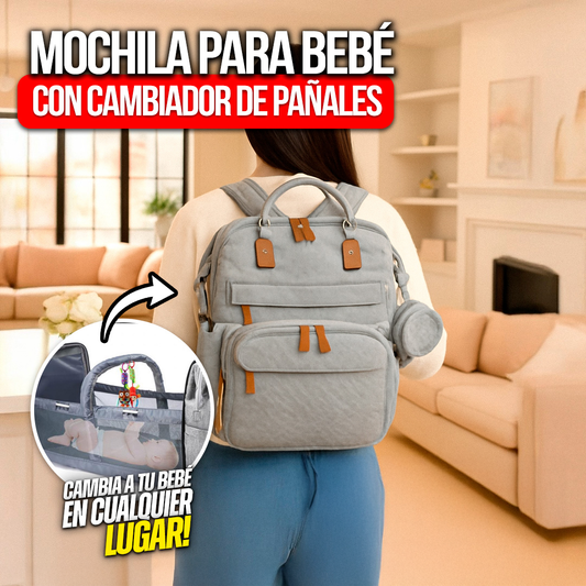 Mochila para bebes con cambiadora para pañales