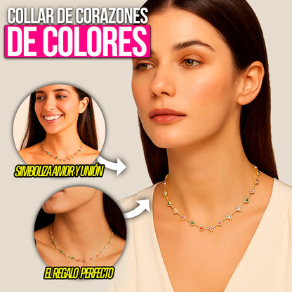 Collar de corazones de colores