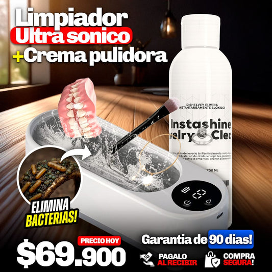 UltraClean™ LIMPIADOR ULTRASÓNICO + Crema pulidora